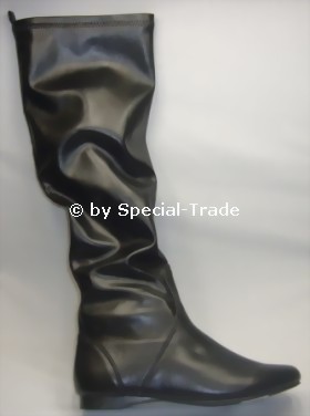 Hohe Stretch-Stiefel mit flacher Sohle