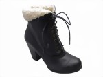 Süsse Schnürstiefelette mit Fellkragen Süsse Schnürstiefelette mit Fellkragen