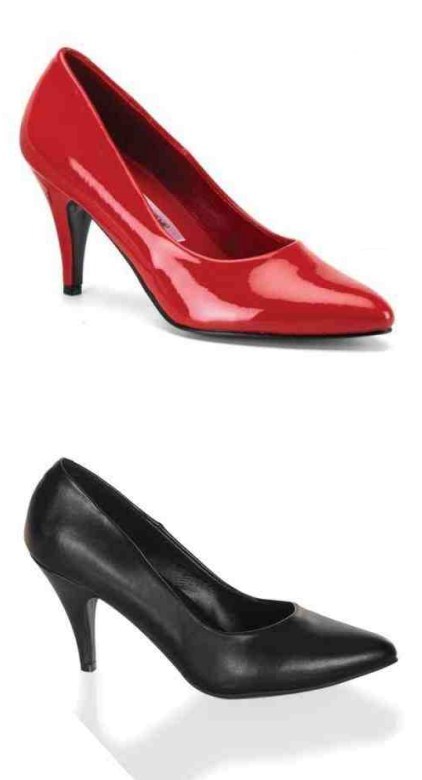 Pumps Lack rot und PU schwarz in �bergr�sse 41, 42, 43, 44, 45